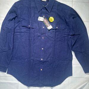 VTG Field & Stream Blue Chamois Flannel Shirt XL Tall Deadstock With Tags 90s